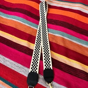 Clare V Black and Cream checker webbing bad strap (EUC)